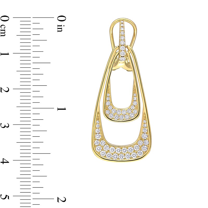 1.36 CT. T.W. Diamond Double Open Geometric Drop Earrings in 14K Gold