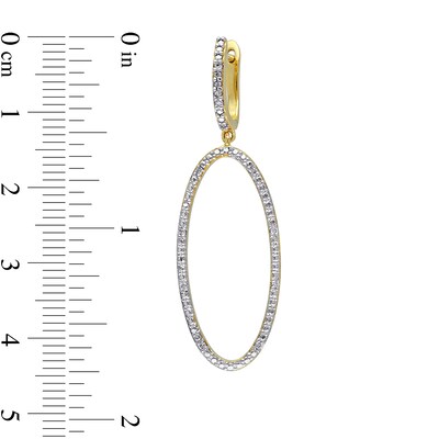 0.10 CT. T.W. Diamond Open Oval Drop Earrings in 14K Gold