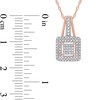 0.24 CT. T.W. Square-Shaped Multi-Diamond Double Frame Drop Pendant in 10K Rose Gold - 17"