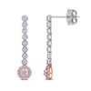Thumbnail Image 1 of 0.30 CT. T.W. Diamond Frame Vertical Chain Drop Earrings in 14K Two-Tone Gold