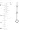 Thumbnail Image 3 of 0.15 CT. T.W. Diamond Square Station Vertical Drop Earrings in 10K White Gold