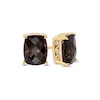 Cushion-Cut Smoky Quartz Solitaire Stud Earrings in 10K Gold