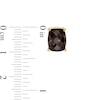Cushion-Cut Smoky Quartz Solitaire Stud Earrings in 10K Gold