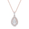 0.50 CT. T.W. Pear-Shaped Diamond Frame Teardrop Pendant in 14K Rose Gold - 17"