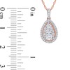0.50 CT. T.W. Pear-Shaped Diamond Frame Teardrop Pendant in 14K Rose Gold - 17"