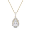 Thumbnail Image 0 of 0.50 CT. T.W. Pear-Shaped Multi-Diamond Frame Teardrop Pendant in 14K Gold - 17"