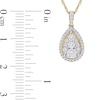 Thumbnail Image 2 of 0.50 CT. T.W. Pear-Shaped Multi-Diamond Frame Teardrop Pendant in 14K Gold - 17"