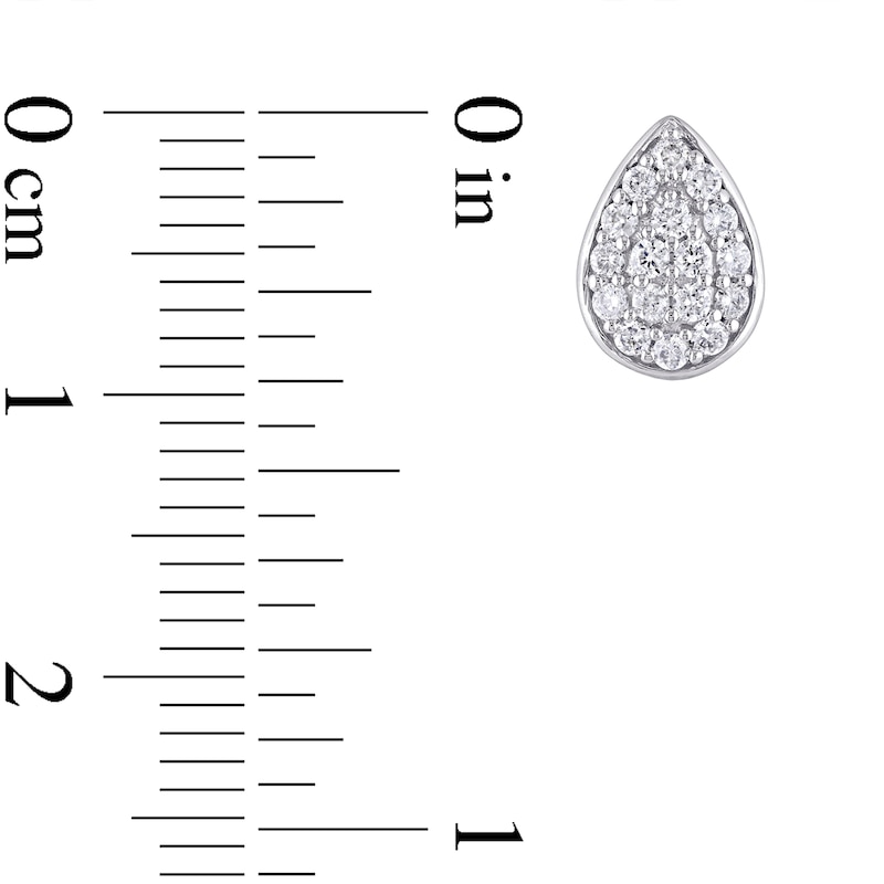 0.35 CT. T.W. Pear-Shaped Multi-Diamond Stud Earrings in 14K White Gold