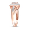 Thumbnail Image 2 of 0.25 CT. T.W. Square-Shaped Multi-Diamond Double Frame Split Shank Ring in 10K Rose Gold