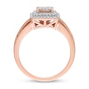 Thumbnail Image 3 of 0.25 CT. T.W. Square-Shaped Multi-Diamond Double Frame Split Shank Ring in 10K Rose Gold