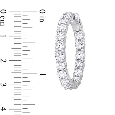 7.82 CT. T.W. Diamond Inside-Out Hoop Earrings in 14K White Gold