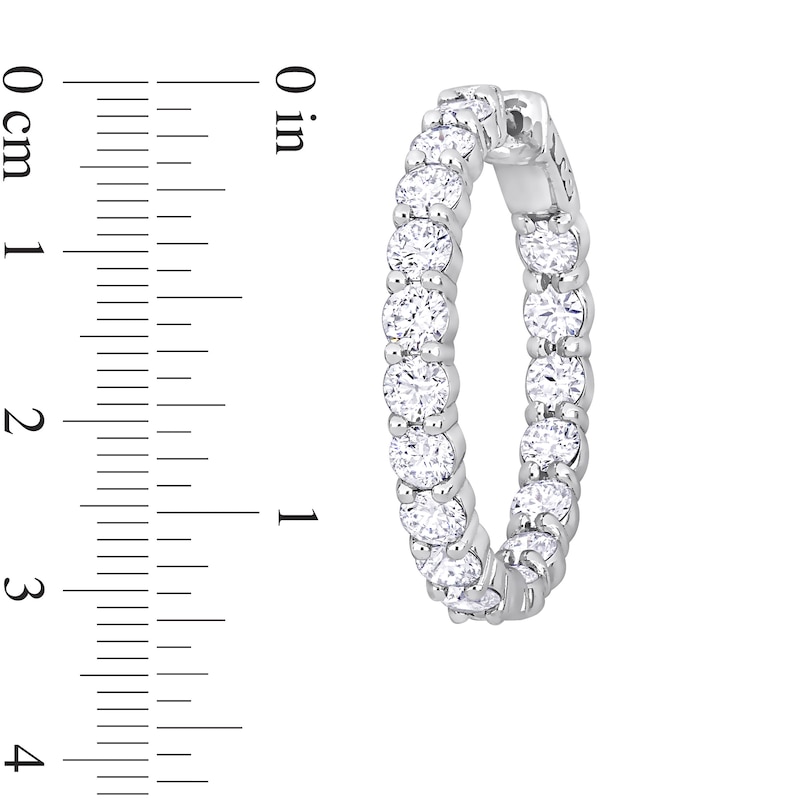 Main Image 3 of 7.82 CT. T.W. Diamond Inside-Out Hoop Earrings in 14K White Gold