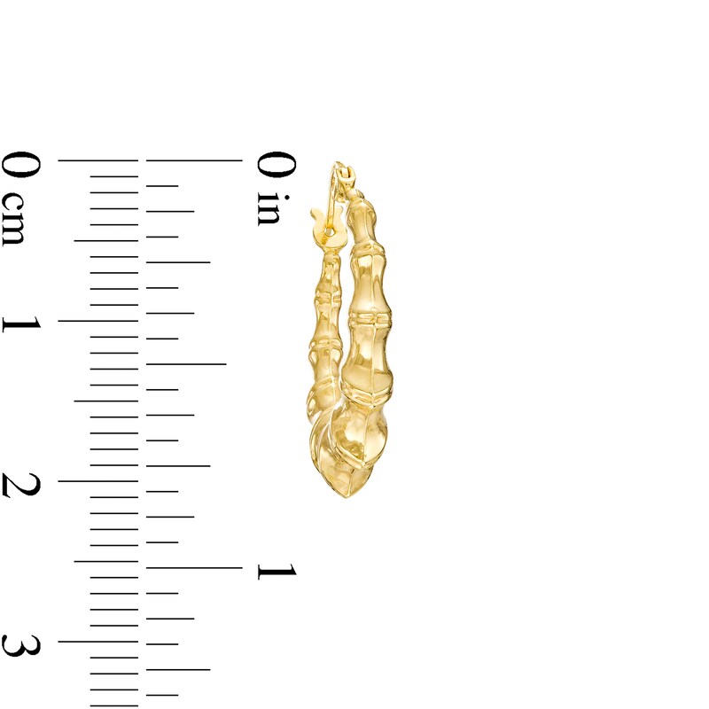 21.0mm Concave Bamboo Hoop Earrings in 10K Gold