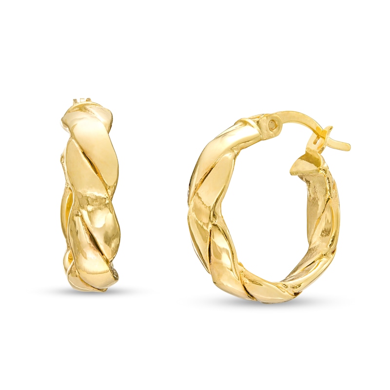 15.0mm Twist Hoop Earrings in 10K Gold|Peoples Jewellers