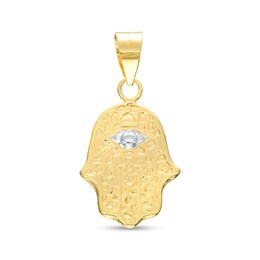 Hamsa Necklace Charm in 10K Two-Tone Gold