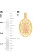 Virgin Mary Oval Filigree Necklace Charm in 14K Two-Tone Gold
