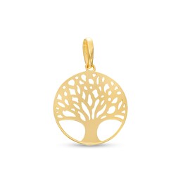Family Tree Necklace Charm in 14K Gold