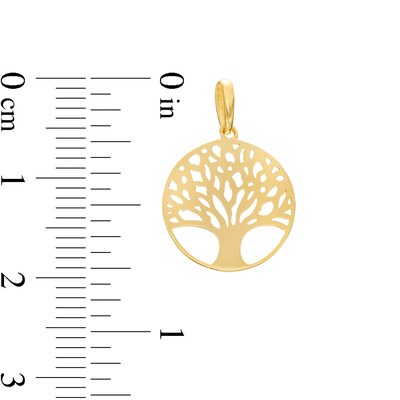 Family Tree Necklace Charm in 14K Gold
