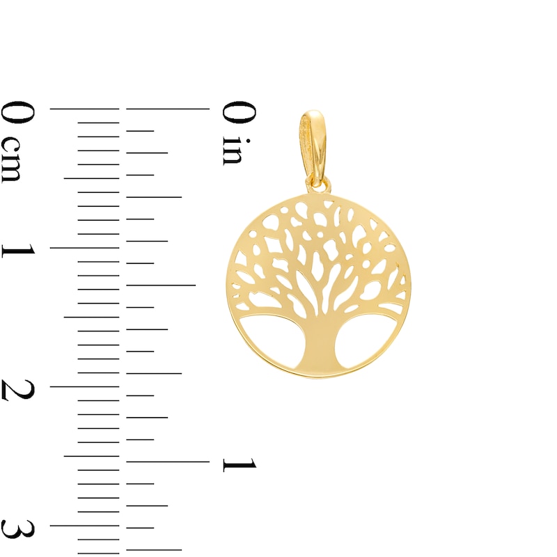Family Tree Necklace Charm in 14K Gold