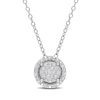 Thumbnail Image 1 of 0.15 CT. T.W. Multi-Diamond Frame Pendant in Sterling Silver 