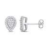 0.20 CT. T.W. Pear-Shaped Multi-Diamond Frame Stud Earrings in Sterling Silver