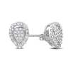 0.20 CT. T.W. Pear-Shaped Multi-Diamond Frame Stud Earrings in Sterling Silver