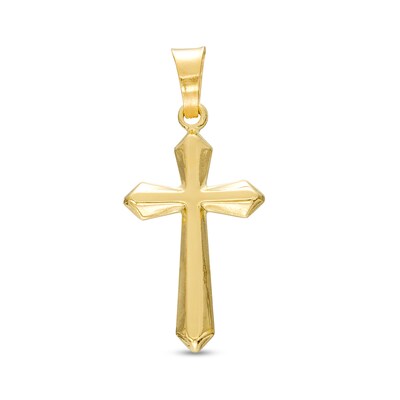 Flared Cross Necklace Charm in 14K Gold