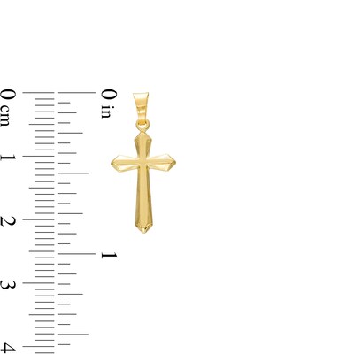 Flared Cross Necklace Charm in 14K Gold