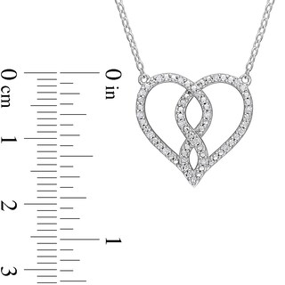 0.09 CT. T.W. Diamond Infinity Heart Necklace in Sterling Silver - 17"