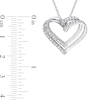 0.20 CT. T.W. Diamond Double Heart Pendant in Sterling Silver