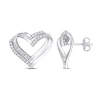 Thumbnail Image 1 of 0.20 CT. T.W. Diamond Double Heart Stud Earrings in Sterling Silver