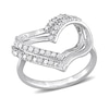 0.20 CT. T.W. Diamond Double Row Open Heart Ring in Sterling Silver
