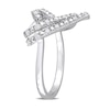 0.20 CT. T.W. Diamond Double Row Open Heart Ring in Sterling Silver