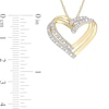 Thumbnail Image 3 of 0.20 CT. T.W. Diamond Layered Double Heart Pendant in Sterling Silver with Yellow Rhodium