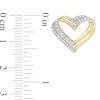 Thumbnail Image 3 of 0.20 CT. T.W. Diamond Layered Double Heart Stud Earrings in Sterling Silver with Yellow Rhodium