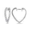 Thumbnail Image 0 of 0.25 CT. T.W. Diamond Heart-Shaped Hoop Earrings in Sterling Silver