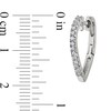 Thumbnail Image 2 of 0.25 CT. T.W. Diamond Heart-Shaped Hoop Earrings in Sterling Silver