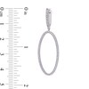 Thumbnail Image 3 of 0.10 CT. T.W. Diamond Oval Open Circle Drop Earrings in Sterling Silver
