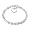 Thumbnail Image 1 of 1.00 CT. T.W. Diamond "S" Link with Open Heart Charm Bracelet in Sterling Silver