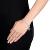 Thumbnail Image 2 of 1.00 CT. T.W. Diamond "S" Link with Open Heart Charm Bracelet in Sterling Silver