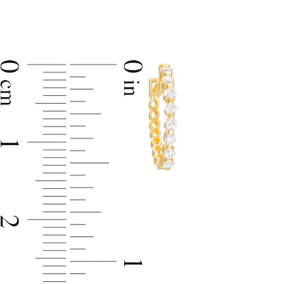 Cubic Zirconia Huggie Hoop Earrings in 14K Gold