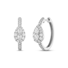 Thumbnail Image 0 of Forever Connected 0.50 CT. T.W. Pear-Shaped Diamond Frame Hoop Earrings in 10K White Gold