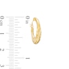 Thumbnail Image 3 of 20.0mm Stamped Heart Textured Hoop Earrings in 10K Gold