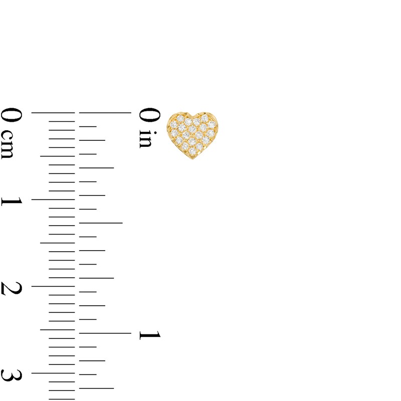 Main Image 2 of Child's Cubic Zirconia Cluster Dainty Heart Stud Earrings in 14K Gold