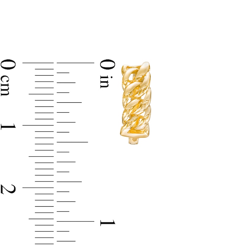 Curb Chain Huggie Hoop Earrings in 10K Gold