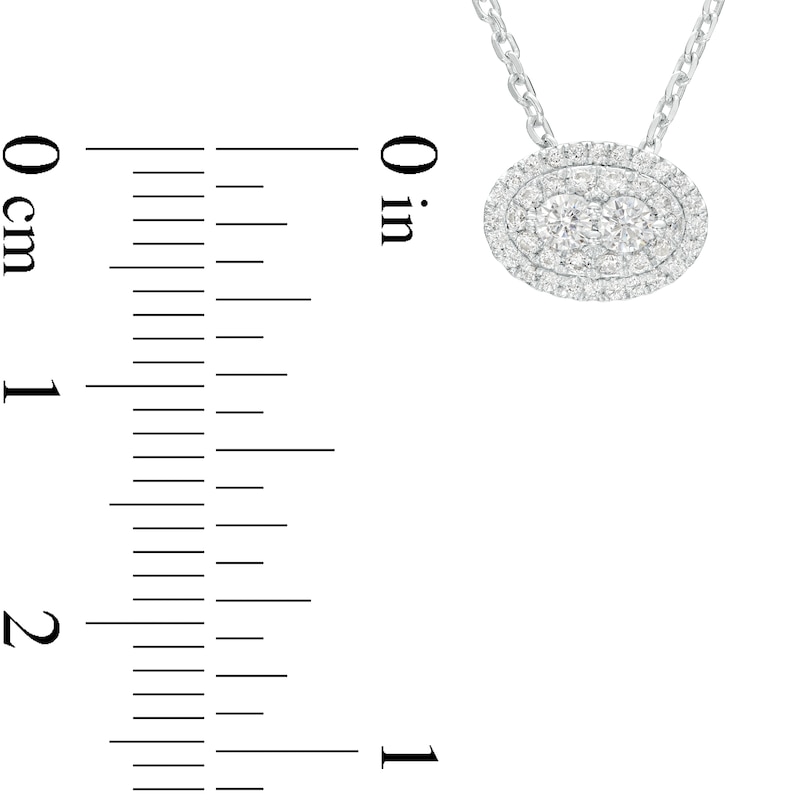 Forever Connected 0.25 CT. T.W. Diamond Oval-Shaped Frame Sideways Pendant in 10K White Gold