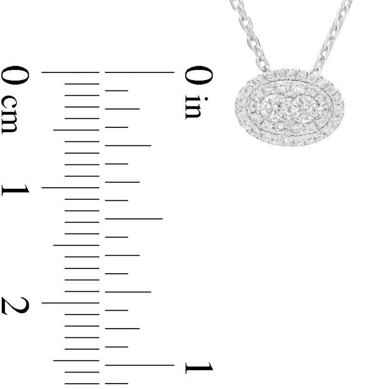 Forever Connected 0.25 CT. T.W. Diamond Oval-Shaped Frame Sideways Pendant in 10K White Gold