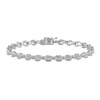 Thumbnail Image 1 of 0.49 CT. T.W. Oval Multi-Diamond Alternating Link Bracelet in Sterling Silver - 7.5"