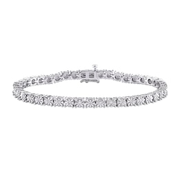 0.25 CT. T.W. Diamond Tennis Bracelet in Sterling Silver 