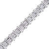 Thumbnail Image 3 of 0.95 CT. T.W. Diamond Rectangle Frame Link Bracelet in Sterling Silver - 7.25"